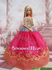 Elegant Ball Gown Organza Colorful Barbie Doll Dress