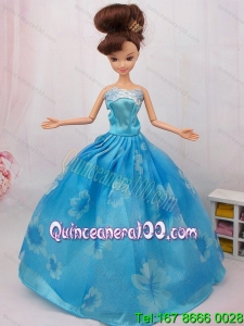Elegant Printing Ball Gown Party Clothes Barbie Doll Dress