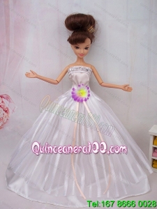 Hand Made Flower Ball Gown Barbie Doll Dress