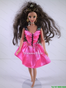 Lovely Handmade Pink Dress With Knee-length Dress for Noble Barbie