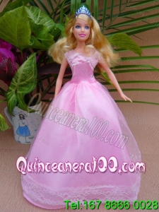 Sweet A-line and Floor-length For Party Barbie Doll Dress