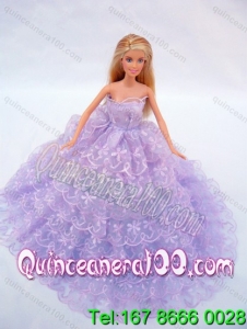 The Most Amazing Lilac Dress With Lace and Ruffles Made to Fit the Barbie Doll