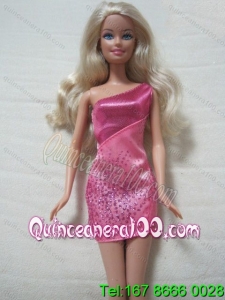Fashion One Shoulder Mini-length Dress With Sequin and Beading Made To Fit the Barbie Doll
