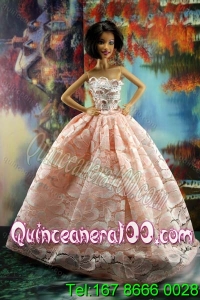 Perfect Pink Princess Dress With Lace For Barbie Doll