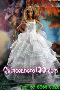 Pretty Ruffled Layers Wedding Dress To Barbie Doll Dress