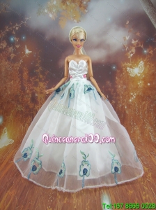 Simple Embroidery White Made To Fit the Barbie Doll