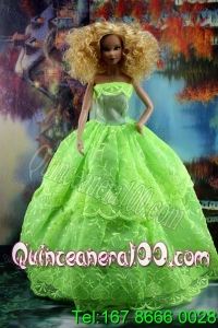 Spring Green and Lace For Amazing Barbie Doll Dress