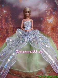 The Most Amazing Green Dress With Sequins Made To Fit The Barbie Doll
