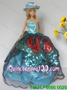 Free Shippment Barbie Doll Lace and Sequins Clothes Party Dresses Gown