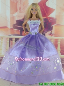 Gorgeous Lilac Gown With Sequins Made to Fit the Barbie Doll