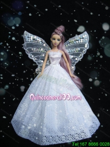 New Amazing White Handmade Party Dress Barbie Clothes Gown For Barbie Doll