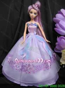 Pretty Straps Lilac Dress With Sequins Made To Fit The Barbie Doll
