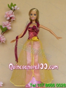 Purple Short Sleeves Handmade Dresses Fashion Party Clothes Gown Skirt For Barbie Doll