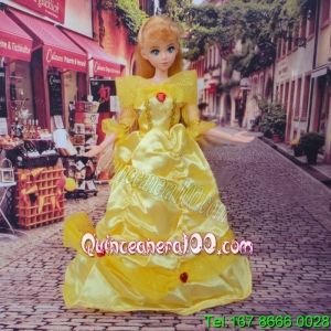 So Beautiful Yellow Appliques and Beading Made to Fit the Barbie Doll