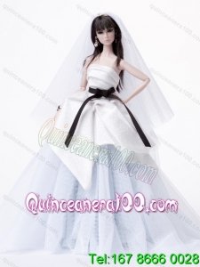 Fashion Handmade Barbie White Tulle Wedding Dress For Barbie Doll