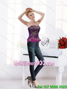 New Style Sweetheart Embelished Multi Color Corset with Bowknot