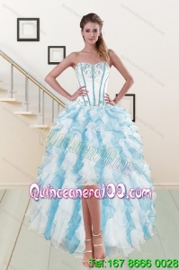 2015 Most Popular Sweetheart Dama Dresses with Appliques and Ruffles