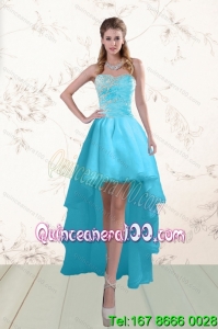 Fashionable Baby Blue Dama Dresses with Beading and Ruffles for 2015