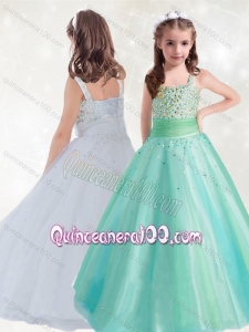 Discount Straps A Line Little Girl Pageant Dress with Beading