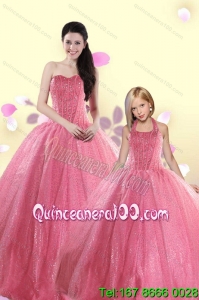 Simple Sweetheart Sequins Princesita Dress in Rose Pink For 2015