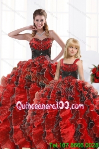 Unique Beading Sweetheart Organza Princesita Dress in Multi Color