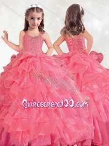 Wonderful Beaded and Ruffled Layers Mini Quinceanera Dress in Hot Pink
