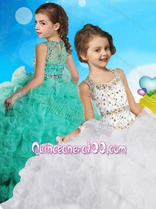 Best Selling Beaded Bodice and Ruffled Little Girl Pageant Dress in Organza
