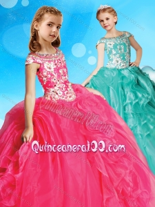 Exclusive Beaded Decorated Bodice and Cap Sleeves Mini Quinceanera Dress