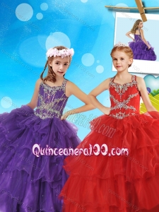 New Arrivals Beaded and Ruffled Layers Mini Quinceanera Dress with Straps