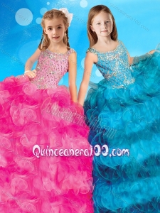 Wonderful Straps Two Tone Mini Quinceanera Dress with Beading and Ruffles