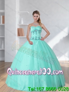 Perfect Appliques and Beading Sweetheart 2015 Spring Quinceanera Dresses