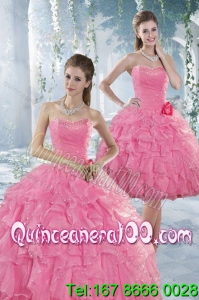 Beautiful Baby Pink Spring Quinceanera Dresses with Beading and Ruffles