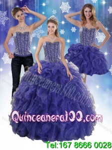 2015 The Super Hot Beading and Ruffles Spring Quinceanera Dresses in Royal Bule