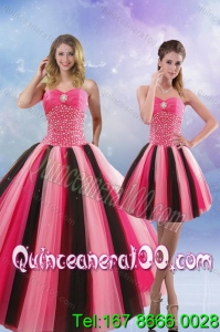 Detachable 2015 Beading Quinceanera Dresses in Multi Color