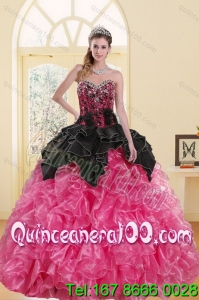 2015 Wholesale Beading and Ruffles Sweet 16 Dresses in Multi Color