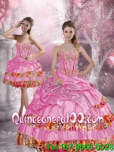 Wholesale Leopard Printed Quinceanera Dresses with Beading and Pick Ups for 2015