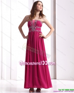 Sophisticated Strapless Floor Length 2015 Dama Dress with Beading