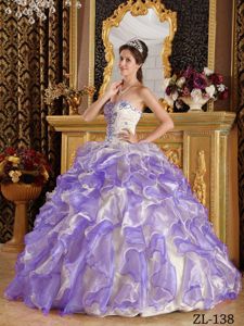 2013 Applique Sweetheart Ruffled Quinceanera Gown in Purple