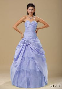 Ruched Beading Sweetheart Lavender Dresses For a Quinceanera
