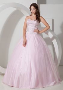 Baby Pink Ball Gown Sweetheart Beading Quinceanera Dress