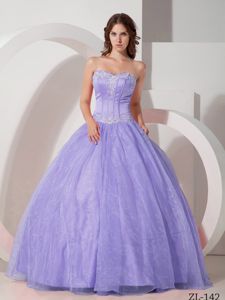 Sweetheart Lavender Sweet 16 Dresses with Appliques and Beading