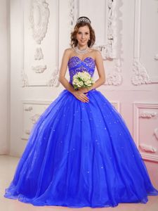 Beading Sweetheart Ball Gown Quinceanera Dress in Royal Blue