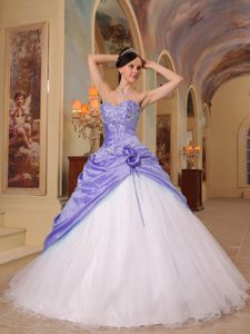 A-Line Sweetheart Lilac and White Quinceanera Dresses Gowns on Sale