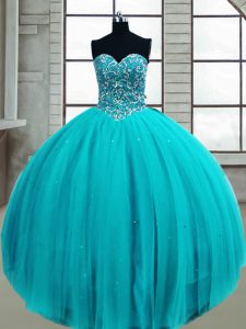 Smart Sleeveless Beading Lace Up Ball Gown Prom Dress