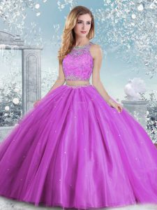 Stylish Sleeveless Clasp Handle Floor Length Beading and Sequins Sweet 16 Quinceanera Dress