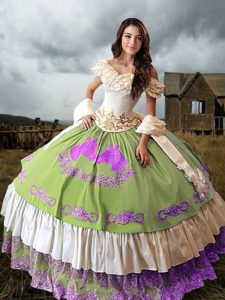 Captivating Multi-color Sleeveless Taffeta Brush Train Lace Up Quinceanera Gown for Military Ball and Sweet 16 and Quinceanera