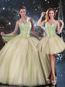 Graceful Multi-color Sweetheart Lace Up Beading Quinceanera Dress Sleeveless