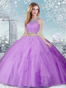 Hot Selling Floor Length Ball Gowns Sleeveless Lavender Quinceanera Gown Clasp Handle