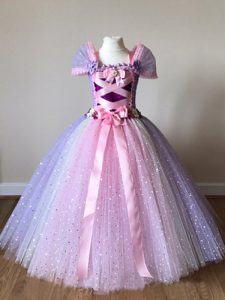 Floor Length Ball Gowns Cap Sleeves Multi-color Pageant Gowns For Girls Side Zipper