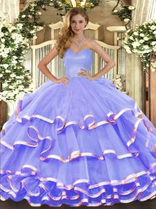 Beautiful Sleeveless Ruffled Layers Lace Up 15th Birthday Dress